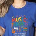 Music Teacher Music Sing Play Dance Choir Piano Women's Heather T-Shirt Heather True Royal