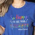 Music Teacher So Happy To See Your Face Back To School Women's Heather T-Shirt Heather True Royal Music Teacher So Happy To See Your Face Back To School Women's Heather T-Shirt Heather True Royal