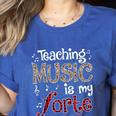 Music Teacher Teaching Music Is My Forte For Music Lovers Women's Heather T-Shirt Heather True Royal Music Teacher Teaching Music Is My Forte For Music Lovers Women's Heather T-Shirt Heather True Royal