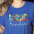 Music Teacher Tie Dye Appreciation Day Hello Back To School Men Women Women's Heather T-Shirt Heather True Royal Music Teacher Tie Dye Appreciation Day Hello Back To School Men Women Women's Heather T-Shirt Heather True Royal