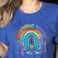 Musical Teacher Teaching Music Is My Jam Rainbow Tie Dye Women's Heather T-Shirt Heather True Royal