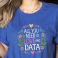 All You Need Is Love And Data Teacher Valentine's Day Women's Heather T-Shirt Heather True Royal All You Need Is Love And Data Teacher Valentine's Day Women's Heather T-Shirt Heather True Royal