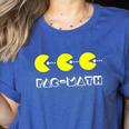 Nerdy Pac-Math Nom Retro Game Precalculus Math Teacher Women's Heather T-Shirt Heather True Royal Nerdy Pac-Math Nom Retro Game Precalculus Math Teacher Women's Heather T-Shirt Heather True Royal