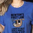Newtons First Law Physics Jokes Science Teacher Women's Heather T-Shirt Heather True Royal Newtons First Law Physics Jokes Science Teacher Women's Heather T-Shirt Heather True Royal