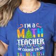 On The Nice List Christmas Math Teacher Women Men Women's Heather T-Shirt Heather True Royal On The Nice List Christmas Math Teacher Women Men Women's Heather T-Shirt Heather True Royal