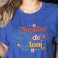 Nopales De Leer Spanish Teacher Maestra Cactus Bilingual Women's Heather T-Shirt Heather True Royal Nopales De Leer Spanish Teacher Maestra Cactus Bilingual Women's Heather T-Shirt Heather True Royal