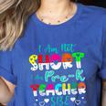 I Am Not Short I Am Pre-K Teacher Size Teacher For Men Women Kids Women's Heather T-Shirt Heather True Royal I Am Not Short I Am Pre-K Teacher Size Teacher For Men Women Kids Women's Heather T-Shirt Heather True Royal