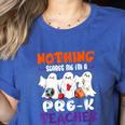Nothing Scares Me I'm A Pre-K Teacher Halloween Ghosts Women's Heather T-Shirt Heather True Royal Nothing Scares Me I'm A Pre-K Teacher Halloween Ghosts Women's Heather T-Shirt Heather True Royal
