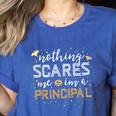 Nothing Scares Me I'm A Principal Teacher Halloween School For Men Women Kids Women's Heather T-Shirt Heather True Royal