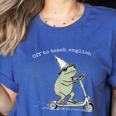 Off To Teach English Scooter Frog ESL Teacher Literature Women's Heather T-Shirt Heather True Royal Off To Teach English Scooter Frog ESL Teacher Literature Women's Heather T-Shirt Heather True Royal