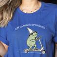 Off To Teach Preschool Pre-K Teacher Back To School Frog Women's Heather T-Shirt Heather True Royal