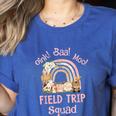 Oink Baa Moo Field Trip Squad Teacher Students Matching Women's Heather T-Shirt Heather True Royal Oink Baa Moo Field Trip Squad Teacher Students Matching Women's Heather T-Shirt Heather True Royal