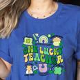 One Lucky Teacher St Patrick's Day Irish Teacher Lucky Era Women's Heather T-Shirt Heather True Royal One Lucky Teacher St Patrick's Day Irish Teacher Lucky Era Women's Heather T-Shirt Heather True Royal