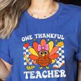 One Thankful Teacher Turkey Thanksgiving Teaching Women's Heather T-Shirt Heather True Royal One Thankful Teacher Turkey Thanksgiving Teaching Women's Heather T-Shirt Heather True Royal