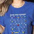 Outer Space Alphabet Kindergarten Teachers 1st Day Of School Women's Heather T-Shirt Heather True Royal Outer Space Alphabet Kindergarten Teachers 1st Day Of School Women's Heather T-Shirt Heather True Royal