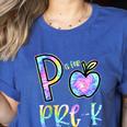 P Is For Pre-K Preschool Teacher Tie Dye Back To School Women's Heather T-Shirt Heather True Royal P Is For Pre-K Preschool Teacher Tie Dye Back To School Women's Heather T-Shirt Heather True Royal