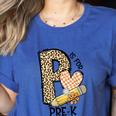 P Is For Pre K Teacher Leopard First Day Of School For Men Women Girls Kids Women's Heather T-Shirt Heather True Royal