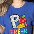 P Is For Pre-K Teacher Pencil Apple Back To School Women's Heather T-Shirt Heather True Royal P Is For Pre-K Teacher Pencil Apple Back To School Women's Heather T-Shirt Heather True Royal
