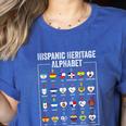 Hispanic Flags Alphabet Hearts Latin Heritage For Teacher Women's Heather T-Shirt Heather True Royal