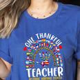 Hispanic Heritage Month One Thankful Teacher Rainbow Women's Heather T-Shirt Heather True Royal Hispanic Heritage Month One Thankful Teacher Rainbow Women's Heather T-Shirt Heather True Royal