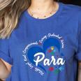 Para Heart Teacher Paraprofessional School Appreciation Women's Heather T-Shirt Heather True Royal Para Heart Teacher Paraprofessional School Appreciation Women's Heather T-Shirt Heather True Royal