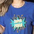 Para Shirt Super Para Paraprofessional Teacher Women's Heather T-Shirt Heather True Royal