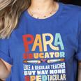 Paraeducator Paraprofessional SPED Teacher Women's Heather T-Shirt Heather True Royal Paraeducator Paraprofessional SPED Teacher Women's Heather T-Shirt Heather True Royal