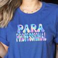 Paraprofessional Groovy Back To School Cute Teachers Women Women's Heather T-Shirt Heather True Royal Paraprofessional Groovy Back To School Cute Teachers Women Women's Heather T-Shirt Heather True Royal