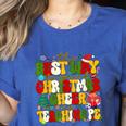PE Teacher Christmas Holiday Women's Heather T-Shirt Heather True Royal PE Teacher Christmas Holiday Women's Heather T-Shirt Heather True Royal