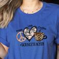 Peace Love Coffee Science Teacher Women's Heather T-Shirt Heather True Royal Peace Love Coffee Science Teacher Women's Heather T-Shirt Heather True Royal