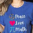 Peace Love Math Maths Teacher Pi Symbol Men Women Women's Heather T-Shirt Heather True Royal