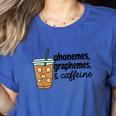Phonemes Graphemes And Caffeine Coffee Teacher Appreciation Women's Heather T-Shirt Heather True Royal Phonemes Graphemes And Caffeine Coffee Teacher Appreciation Women's Heather T-Shirt Heather True Royal
