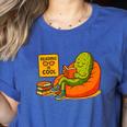 Pickle Reading Books Bookworm Teacher Librarian Kids Retro Women's Heather T-Shirt Heather True Royal Pickle Reading Books Bookworm Teacher Librarian Kids Retro Women's Heather T-Shirt Heather True Royal