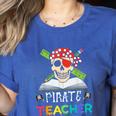 Pirate Teacher Halloween Skull Adult Women's Heather T-Shirt Heather True Royal Pirate Teacher Halloween Skull Adult Women's Heather T-Shirt Heather True Royal