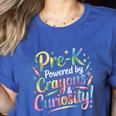 Pre-K Crayons & Curiosity Preschool Teachers Life Tie Dye Women's Heather T-Shirt Heather True Royal Pre-K Crayons & Curiosity Preschool Teachers Life Tie Dye Women's Heather T-Shirt Heather True Royal