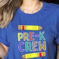 Pre-K Crew PreK Teachers Back To School Women's Heather T-Shirt Heather True Royal