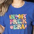 In My Pre-K Era Girl Back To School Cute PreSchool Teacher Women's Heather T-Shirt Heather True Royal