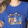 Pre-k Teacher Appreciation Teaching Wildflowers Women's Heather T-Shirt Heather True Royal Pre-k Teacher Appreciation Teaching Wildflowers Women's Heather T-Shirt Heather True Royal