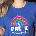 Pre-K Teacher Cute Pre Kindergarten For Teachers Rainbow For Men Women Kids Women's Heather T-Shirt Heather True Royal