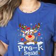Pre-k Teacher Squad Reindeer Teacher Christmas Women's Heather T-Shirt Heather True Royal
