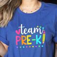 Pre-k Team Pencil Teacher Student Back To School Girls Women's Heather T-Shirt Heather True Royal