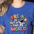 Pre-K Is Out Of This World Space Planets Teacher Women's Heather T-Shirt Heather True Royal Pre-K Is Out Of This World Space Planets Teacher Women's Heather T-Shirt Heather True Royal