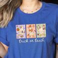 Preppy Goose Teacher Trick Or Teach Halloween Teacher Goose Women's Heather T-Shirt Heather True Royal Preppy Goose Teacher Trick Or Teach Halloween Teacher Goose Women's Heather T-Shirt Heather True Royal