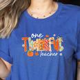 Preppy One Thankful Teacher Coquette Thanksgiving Teacher Women's Heather T-Shirt Heather True Royal Preppy One Thankful Teacher Coquette Thanksgiving Teacher Women's Heather T-Shirt Heather True Royal