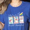 Preppy Silly Teacher Goose Build Character Back To School Women's Heather T-Shirt Heather True Royal Preppy Silly Teacher Goose Build Character Back To School Women's Heather T-Shirt Heather True Royal
