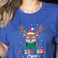 Preschool Crew Xmas Reindeer Teacher Student Christmas Women's Heather T-Shirt Heather True Royal