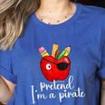 Pretend I'm A Pirate Teacher Apple Talk Like A Pirate Day Men Women Kids Women's Heather T-Shirt Heather True Royal