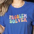 Problem Solver School Work Staff Front Desk Teacher Women's Heather T-Shirt Heather True Royal Problem Solver School Work Staff Front Desk Teacher Women's Heather T-Shirt Heather True Royal