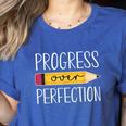 Progress Over Perfection Motivational Back To School Teacher Women's Heather T-Shirt Heather True Royal Progress Over Perfection Motivational Back To School Teacher Women's Heather T-Shirt Heather True Royal