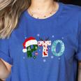 PTO Santa Hat Reindeer Parent Teacher Organization Christmas Women's Heather T-Shirt Heather True Royal